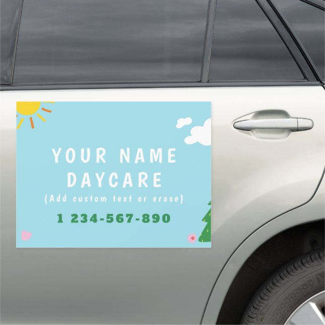 Child Care Nanny Daycare Babysitting Sunny Day Car Magnet (In Situ)
