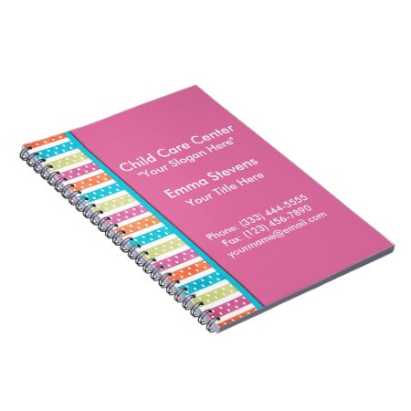 Child Care Pretty Lines And Dots Spiral Notebook