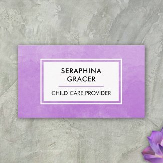 Child Care Provider Babysitting Purple Watercolor