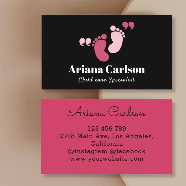 Child Care Specialist Cute Baby Nurse Business Card (Creator Uploaded)