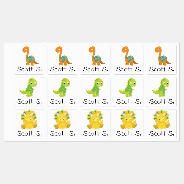 Child Cute Dinosaur Waterproof Iron On Clothing Kids' Labels (Sheet)