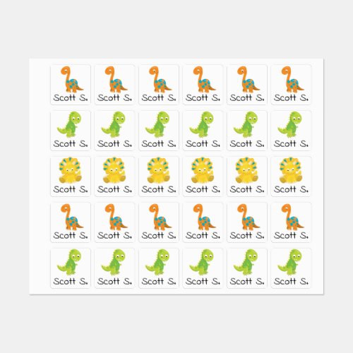 Child Cute Dinosaur Waterproof Iron On Clothing Kids Labels