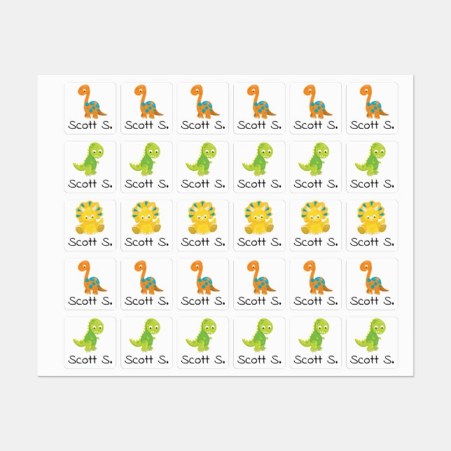 Child Cute Dinosaur Waterproof Iron On Clothing Kids' Labels (Sheet)