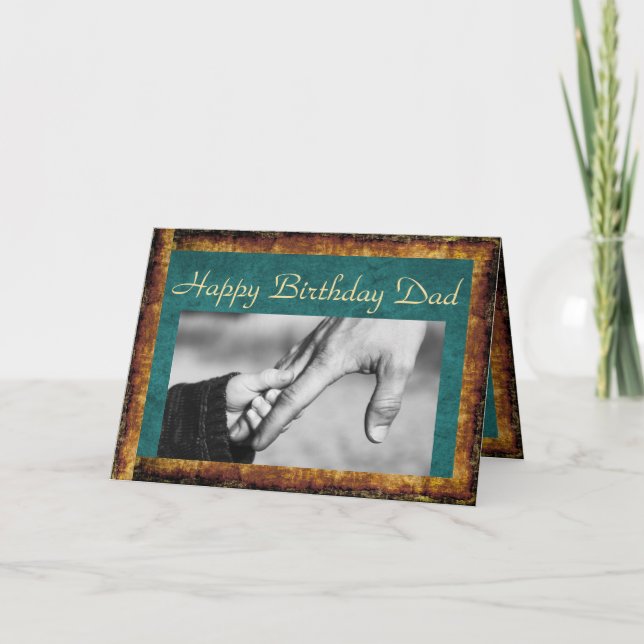 Child & Dad Holding Hands Birthday Card (Front)
