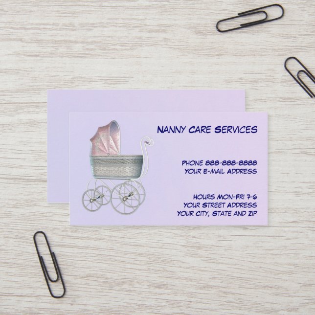 Child Day Care Business Card (Front/Back In Situ)