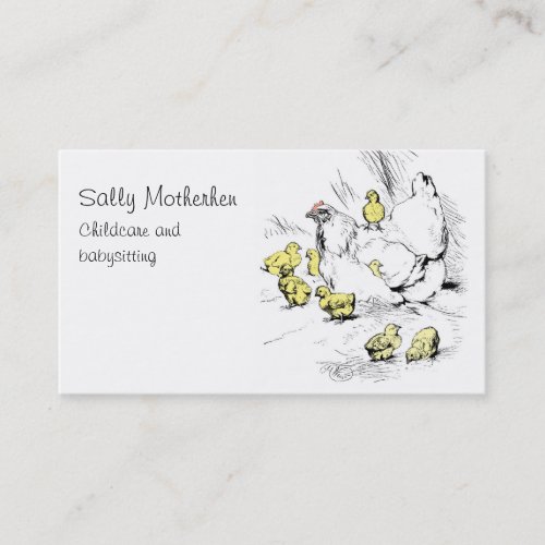 Child day care chicken and chicks business card