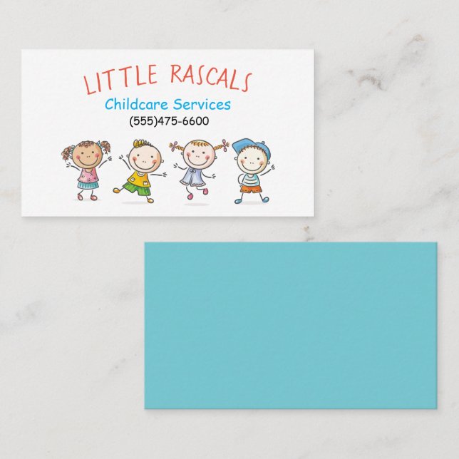 Child Daycare Services Business Card (Front/Back)