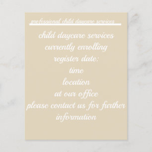child daycare services flyer