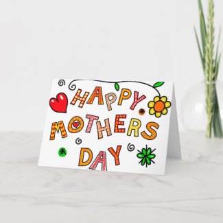 Child Drawing Mother's Day Card