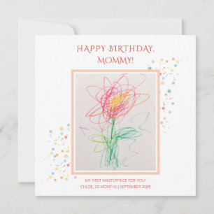 Child Drawing Photo Happy Birthday Mommy Keepsak Save The Date