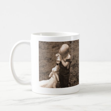 Child Feeding Goat Coffee Mug