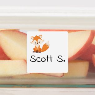 Child Fox Personalized Custom Waterproof Iron On Kids' Labels