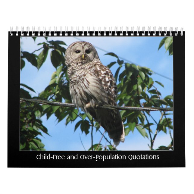 Child-Free and Over-Population Quotations Calendar (Cover)