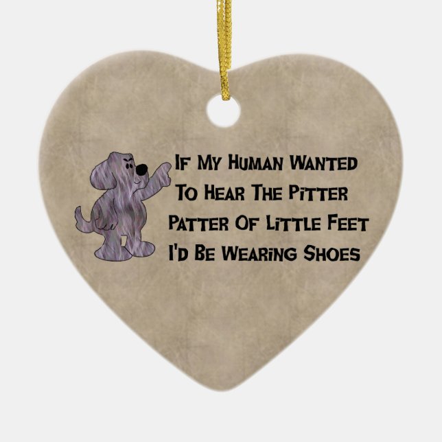 Child-Free Puppy Dog Ceramic Ornament (Front)