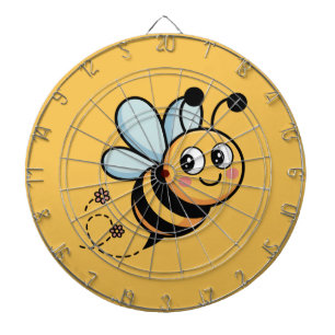 Child-Friendly Bee Mascot with Dotted Trail Dart Board