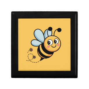 Child-Friendly Bee Mascot with Dotted Trail Gift Box