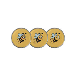 Child-Friendly Bee Mascot with Dotted Trail Golf Ball Marker