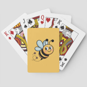 Child-Friendly Bee Mascot with Dotted Trail Poker Cards