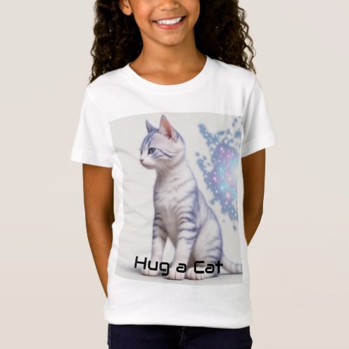 Child Galaxy Blue Tinted Cat T_Shirt
