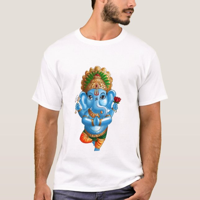 Child Ganesha in a Vrksasana (Tree) Yoga Pose T-Shirt (Front)