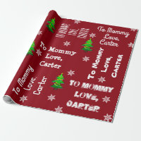 Child Giving Gift Personalized Christmas Wrapping Paper