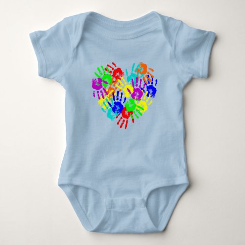 Child Handprint Heart Baby Bodysuit