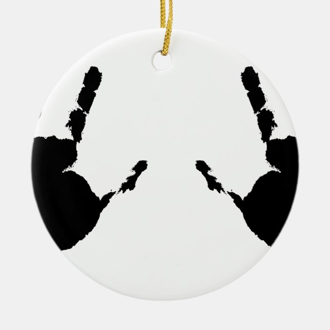 Child Handprints Ceramic Ornament (Front)