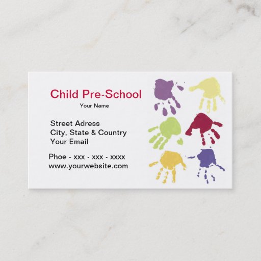 Customizable Child Hands Pre-School Business Card