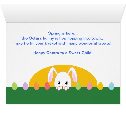 Child - Happy Ostara - Bunny in Garden (Inside Horizontal (Bottom))