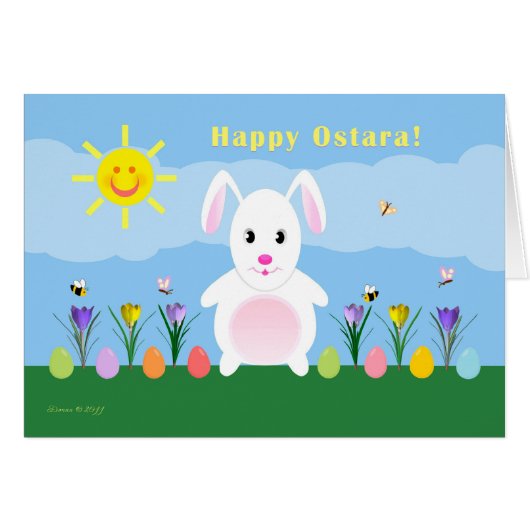 Child - Happy Ostara - Bunny in Garden (Front Horizontal)