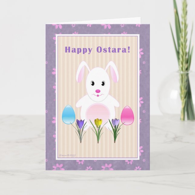 Child - Happy Ostara - Ostara Bunny Holiday Card (Front)