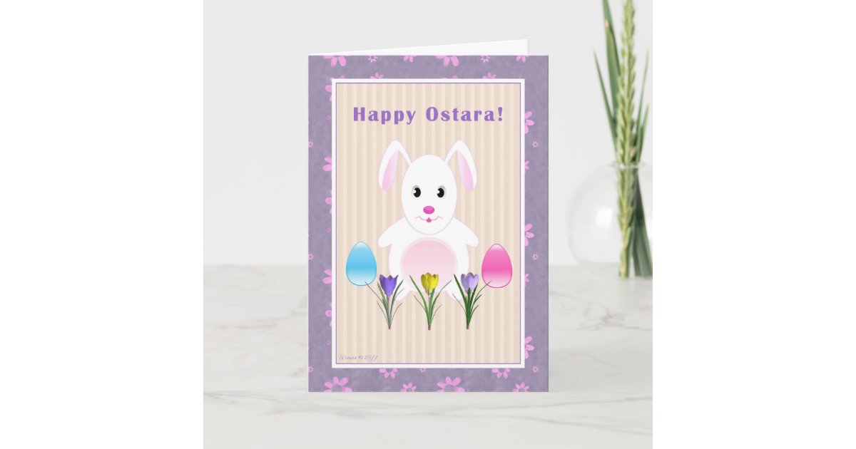 Child - Happy Ostara - Ostara Bunny Holiday Card | Zazzle.com