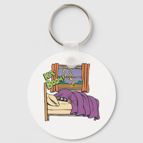 Child Hiding In Bed Keychain