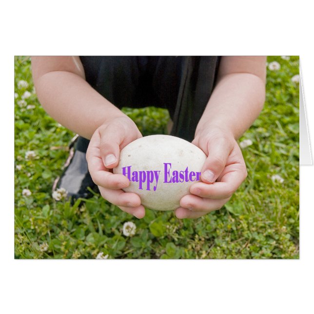 Child Holding Easter Egg Cards (Front Horizontal)
