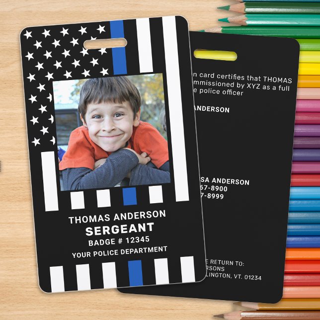 Child ID Custom Photo Police Officer Student  Badge (Creator Uploaded)