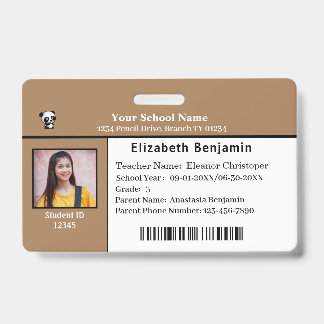 Child ID Identification Card Student School Badge