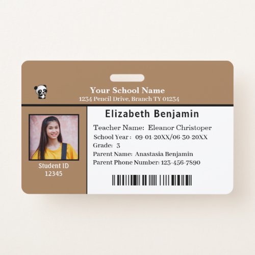 Child ID Identification Card Student School Badge