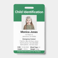 Child Identification Photo Green