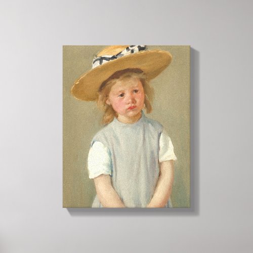 Child in a Straw Hat  Mary Cassatt Canvas Print