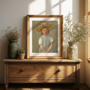 Child in a Straw Hat Mary Cassatt Framed Art