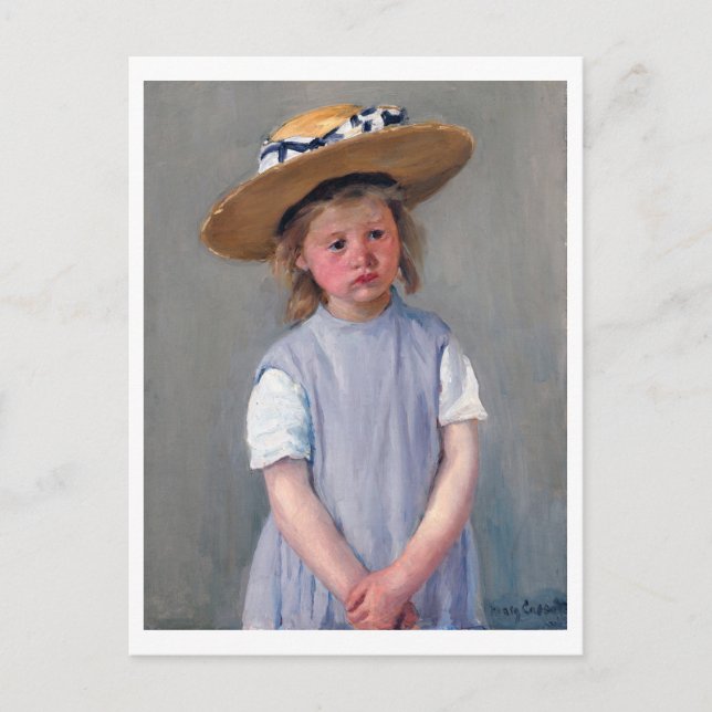 Child in a Straw Hat, Mary Cassatt Postcard (Front)