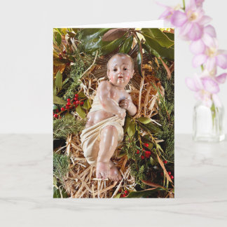 Child in Manger Christmas Card