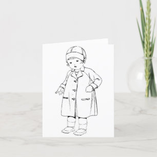 Child in Raincoat Thank You Card