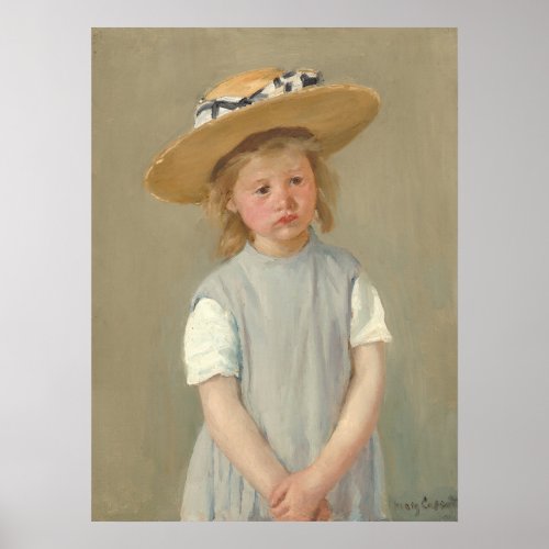 Child in Straw Hat _ Mary Cassatt Fine Art Poster