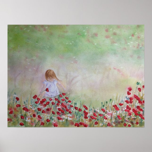 Child In the field of flowers Poster (Front)