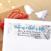 Child is Born Christian Christmas Return Address