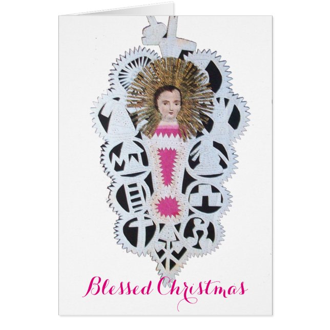 Child Jesus,Antique Christmas Paper Carving (Front)