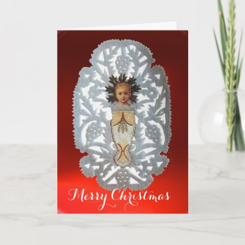 Child JesusAntique Christmas Paper Carving Holiday Card