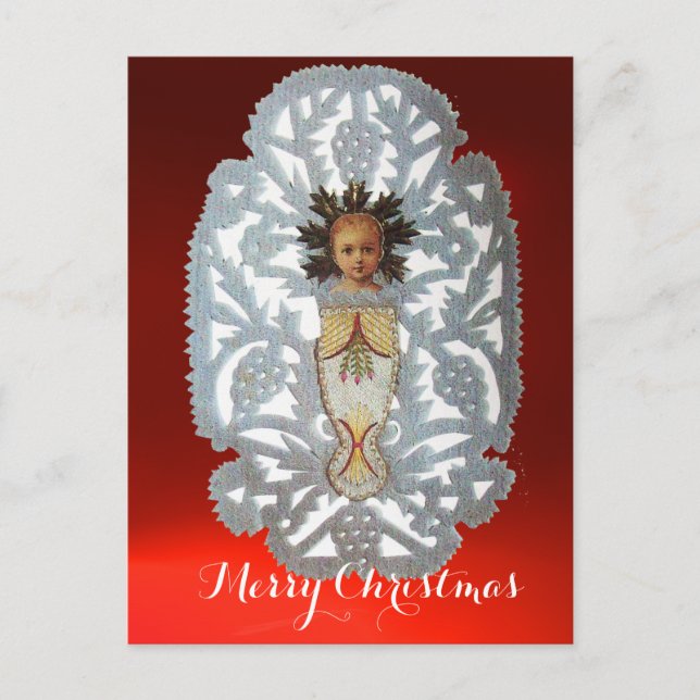 Child Jesus,Antique Christmas Paper Carving Holiday Postcard (Front)