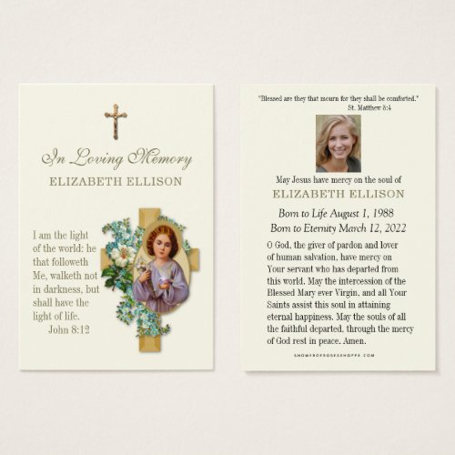 Child Jesus Scripture Funeral Prayer Card